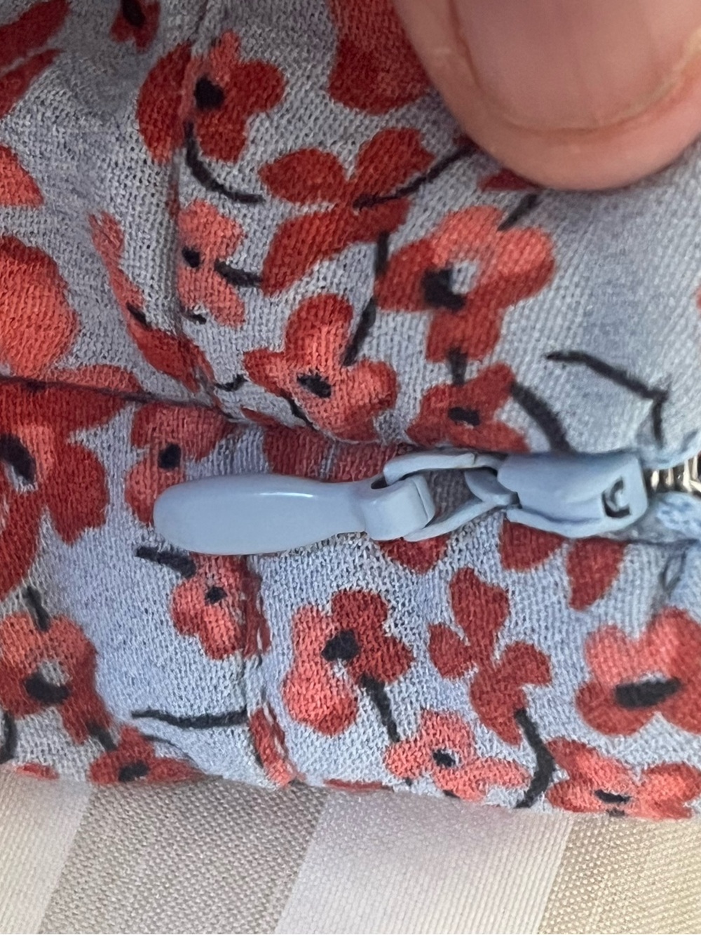 H&M Light Blue A-line Skirt with Coral Floral Pattern - Picture 7 of 10
